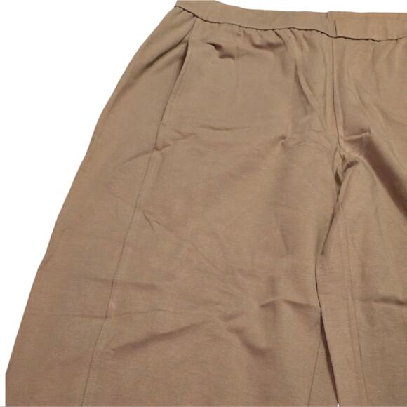 Eileen Fisher Beige Super Soft Organic Cotton Stretchy Cropped Pants Size Large - Picture 6 of 10